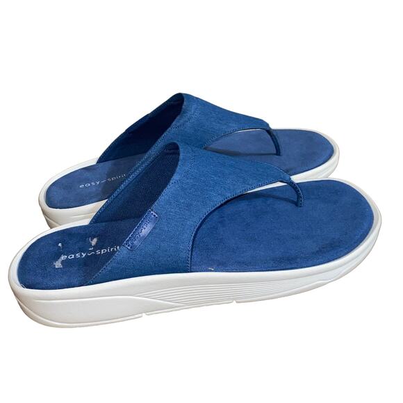 Easy Spirit Rift Slip-On Thong Sandal Blue Comfort Platform Shoes Size 12M - Picture 3 of 11
